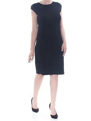 ANNE KLEIN Женское черное вечернее платье прямого кроя без рукавов с круглым вырезом M