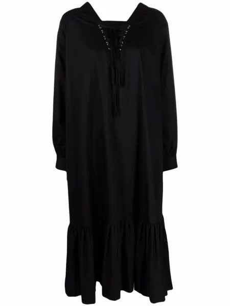 Расклешенное платье со шнуровкой Noir Kei Ninomiya, черный