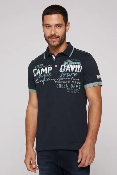 Рубашка-поло CAMP DAVID, хлопок, синий
