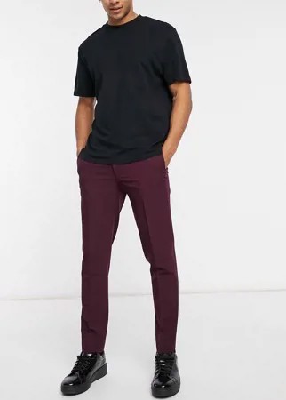 Малиновые зауженные брюки Burton Menswear-Красный