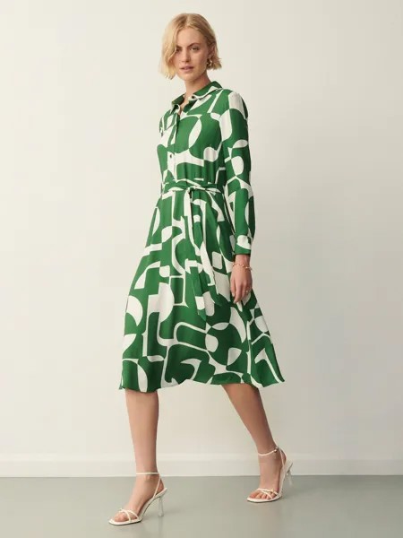 Платье-рубашка Vanessa с геометрическим принтом Finery, зеленый/мульти