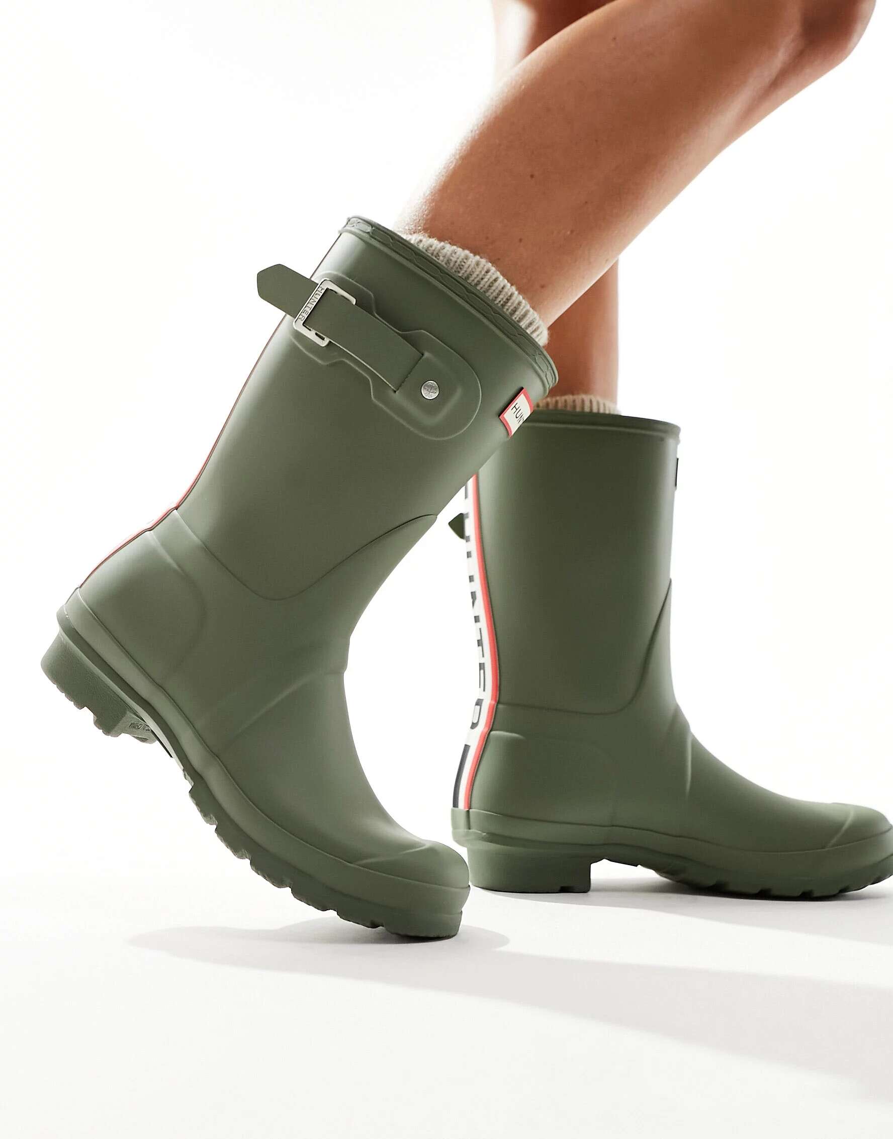 Короткие ботинки Hunter Original (зеленый цвет)