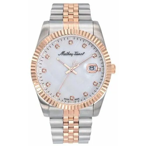 Наручные часы Mathey-Tissot Швейцарские наручные часы Mathey-Tissot H710RA, серебряный, золотой