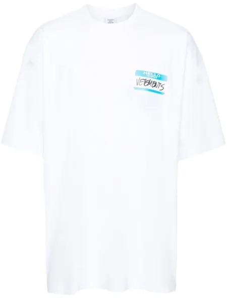 Футболка Name-Tag VETEMENTS, белый
