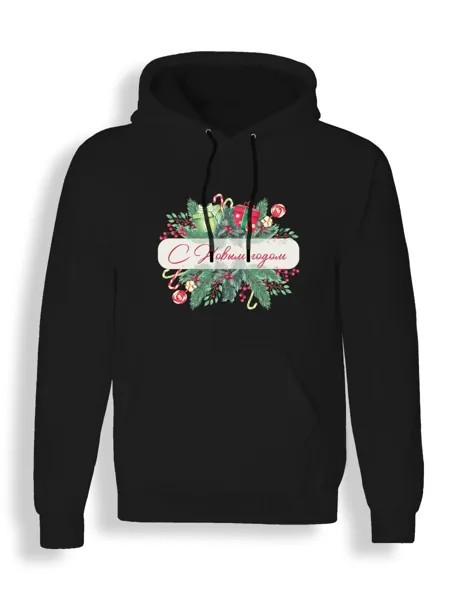Худи унисекс Каждому Своё Merry Christmas/Рождество/Новый год NY46 черное S