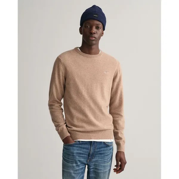 Свитер Gant Superfine Lambswool Crew Neck, коричневый