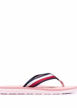 Tommy Hilfiger шлепанцы с Т-образным ремешком в полоску