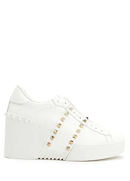 Белые женские кожаные кроссовки open disco Valentino Garavani