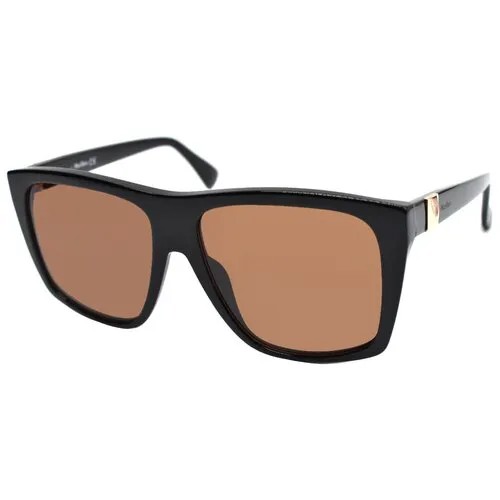 Солнцезащитные очки Max Mara, квадратные, оправа: пластик, для женщин, черный