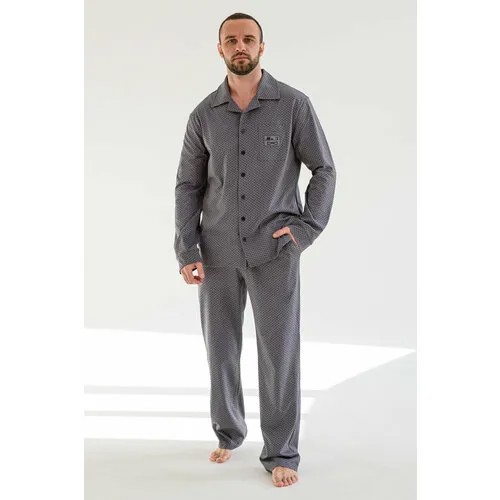 Пижама  Оптима Трикотаж, размер 50, серый