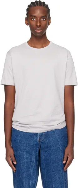 Серая классическая футболка Sunspel, цвет Smoke