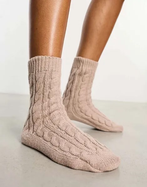 Уютные песочные носки Hunkemoller Yuna