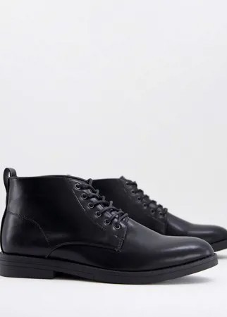 Черные ботинки на шнуровке New Look-Черный цвет