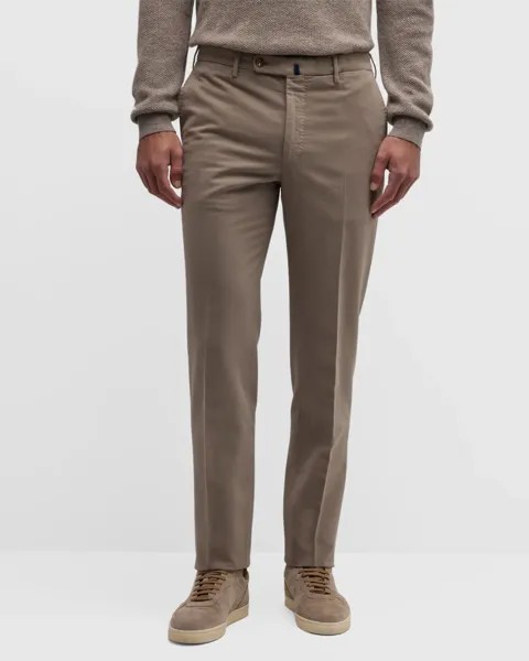 Мужские высокие хлопковые брюки из кожи Incotex, цвет Beige Scuro