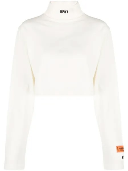 Heron Preston укороченный топ с вышитым логотипом, белый