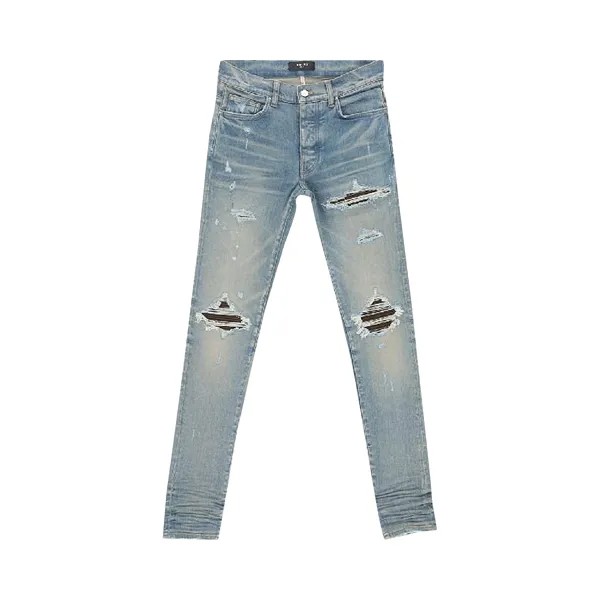 Кожаные джинсы Amiri MX1 Индиго