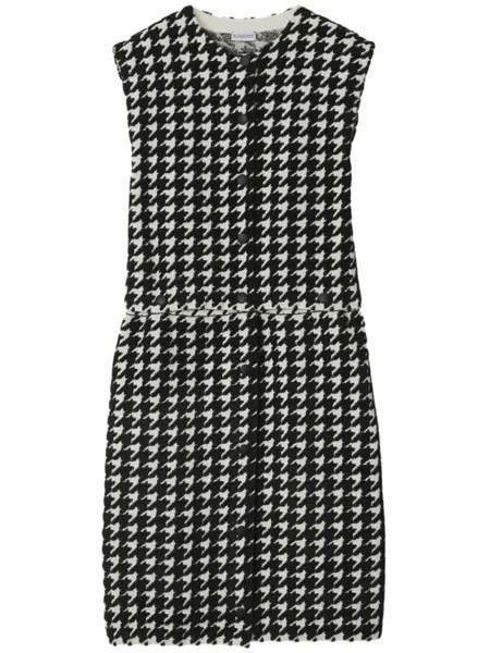Burberry платье мини в ломаную клетку, черный