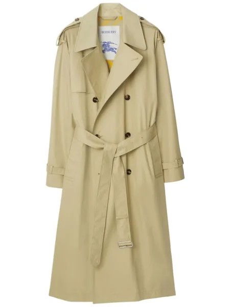 Burberry двубортный тренч Castleford, зеленый