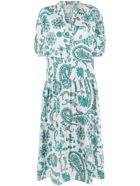 Woolrich paisley-print cotton dress, синий
