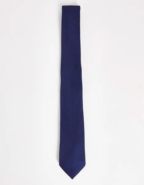 Темно-синий фактурный галстук ASOS DESIGN