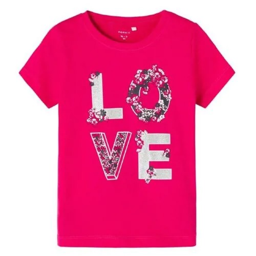 Name it, футболка для девочки, Цвет: ярко-розовый, размер: 92