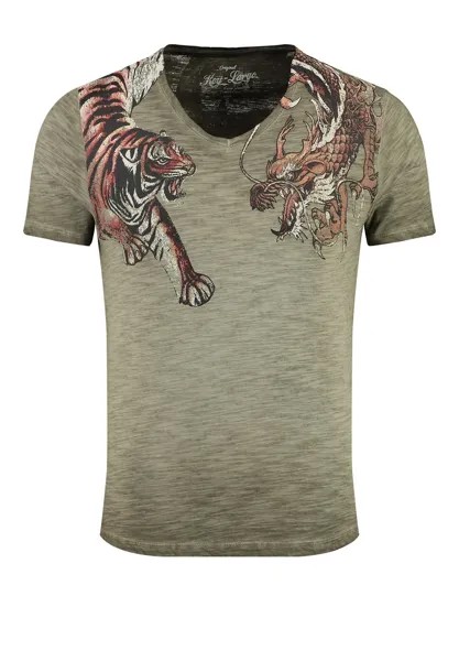 Футболка с принтом MT DRAGON VNECK Key Largo, цвет mil.green
