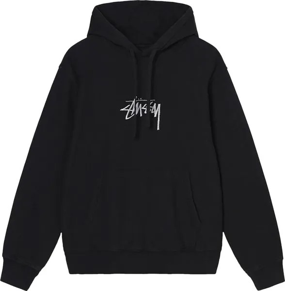 Толстовка Stussy Stock Logo Appliqué Hood 'Black', черный