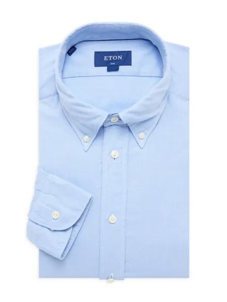 Классическая рубашка приталенного кроя с фактурной отделкой Eton, синий