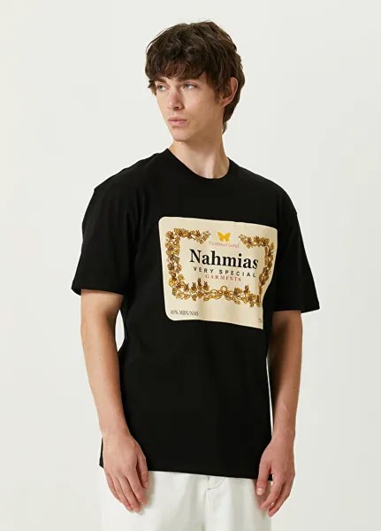Черная футболка с логотипом Nahmias