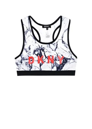 Топ с красный логотипом DKNY