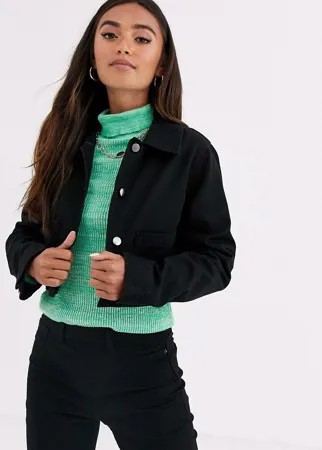 Черная короткая куртка ASOS DESIGN-Черный