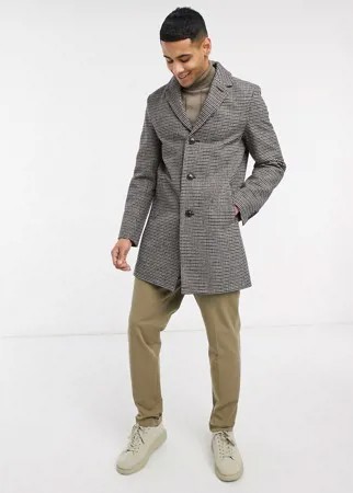 Коричневое пальто в «гусиную лапку» Harry Brown-Коричневый