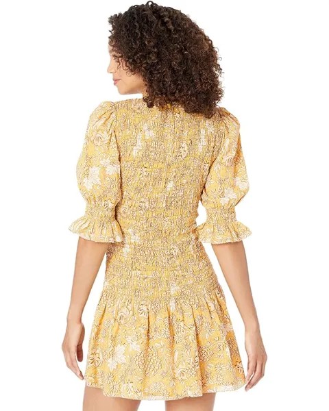 Платье SUNDRY Ditzy Smocked Mini, цвет Buttercup