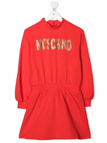 Moschino Kids платье с логотипом