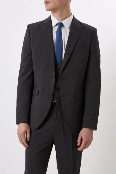 Темно-серый полупростой пиджак приталенного кроя Burton, серый