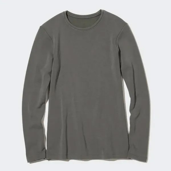 Лонгслив Uniqlo Heattech Ultra Warm Thermal Top, серый