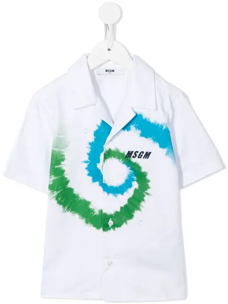 MSGM Kids рубашка с принтом тай-дай