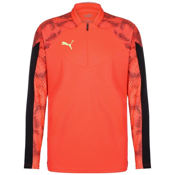 Лонгслив Puma individualFINAL 1/4 Zip Fußball WC, неоновый оранжевый/черный