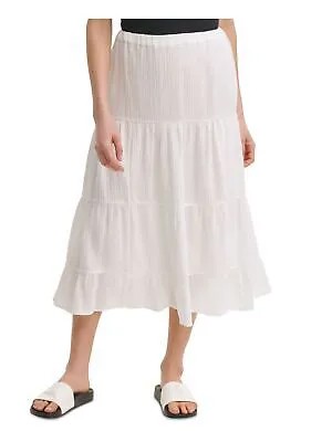 CALVIN KLEIN Женская белая юбка-трапеция миди L