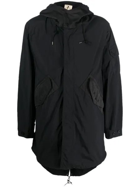 Ten C парка Mid Layer с капюшоном, черный