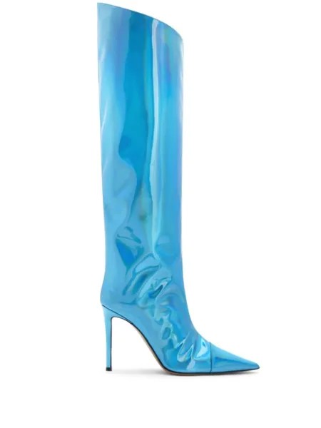 Alexandre Vauthier сапоги Alex 105 с эффектом металлик, синий