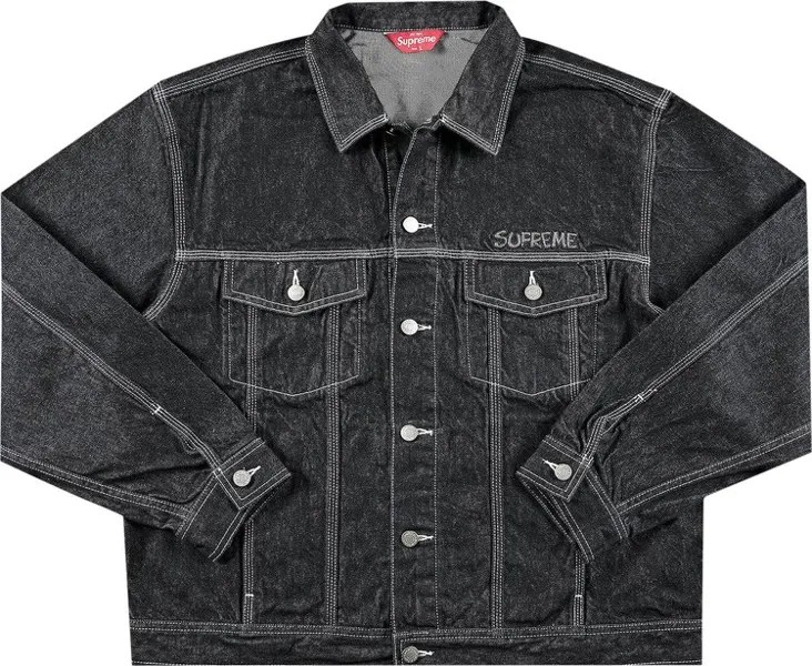 Куртка Supreme x Smurfs Denim Trucker Jacket 'Black', черный
