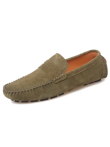 Milanoo Men's Suede Penny Loafers Driving Loafers