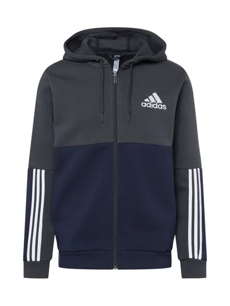 Спортивная толстовка на молнии Adidas Essentials Colorblock Fleece, серый/антрацит