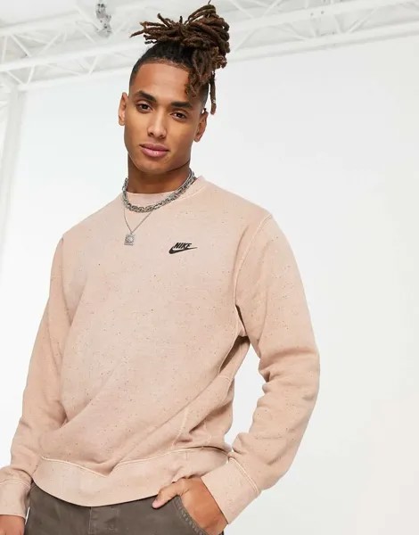 Коричневый свитшот Nike Club Fleece+