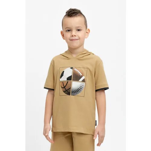 Футболка crockid, размер 56/104, коричневый