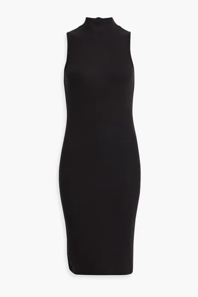 Платье из эластичного модала в рубчик ATM ANTHONY THOMAS MELILLO, черный