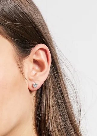 Серебряные серьги-гвоздики со стразами ASOS DESIGN-Серебряный