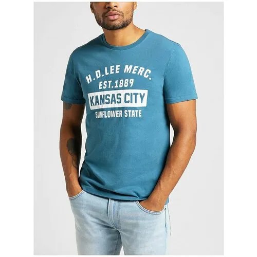 Футболка Lee SS KANSAS CITY TEE TEAL Мужчины L60TFEQO S