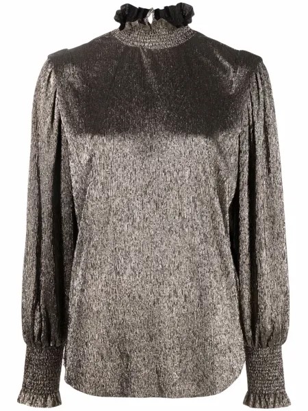 Isabel Marant Étoile блузка с высоким воротником и эффектом металлик